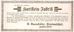Anzeige des Bauunternehmens Hasenfelder, Neutomischel - Quelle: Kreisblatt vom 03.01.1899 