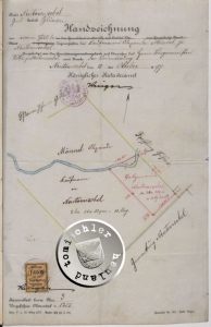Handzeichnung, gefertigt bzgl. des Grundstückankaufes - Quelle: Staatsarchiv Posen - Stadtakten 4385-0016 
