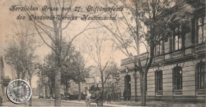 Budynek poczty. Piłsudskiego 4 Ze zbiorów Wojciecha Szkudlarskiego. Zdjęcie wykonano przed 1904 r.