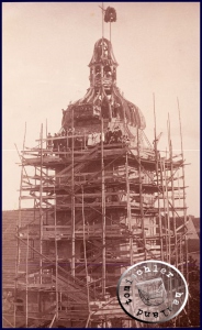 Richtfest des neuen Kirchturmes im Jahr 1923 - Bild aus der Sammlung des A. Kraft