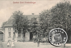 Ehemaliger Gasthof Friedenberger zu Boruy / Postkartenausschnitt  Sammlung Wojtek Szkudlarski